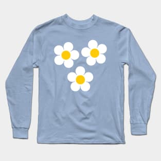 Big White Daisy Flowers Long Sleeve T-Shirt